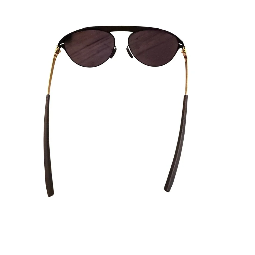 ic! berlin Meike‎ B. Sunglasses Black Matte Gold Aviator Germany Downtown Summer